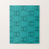 Aqua caleidoscoop wateren geometrische abstracte k legpuzzel (Verticaal)