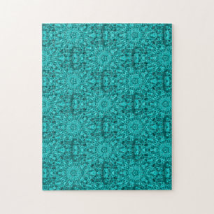 Aqua caleidoscoop wateren geometrische abstracte k legpuzzel