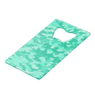 Aqua Camouflagepatroon Creditkaart Flessenopener
