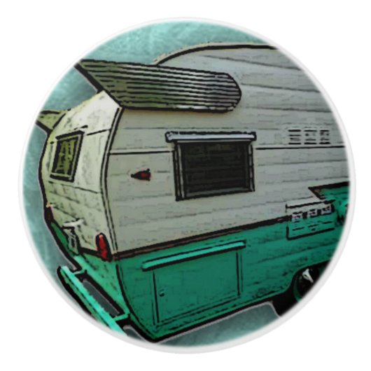 aqua camper drawerknop keramische knop (Voorkant)