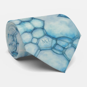 Aqua Celstructuur Waterverf Poeder Blauw Stropdas