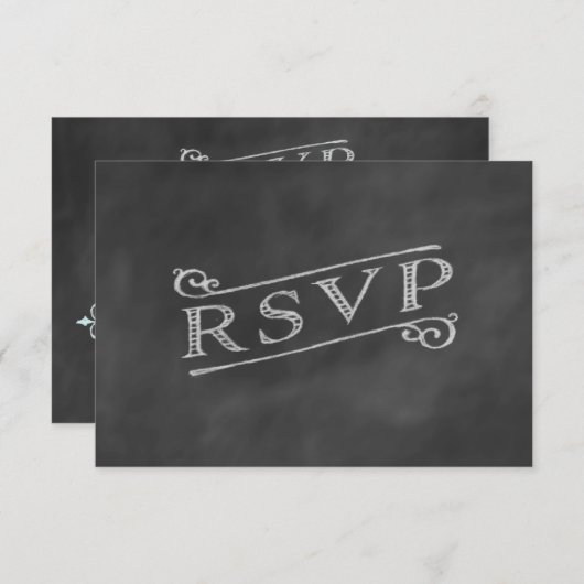 Aqua Chalk RSVP (Voorkant / Achterkant)