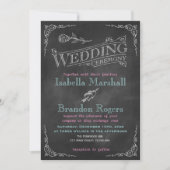 Aqua Chalk Wedding Uitnodiging (Voorkant)