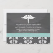 Aqua Chalkboard Nursing School Afstuderen Kaart (Achterkant)