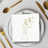 Aqua Champagne Cheers Verloving Trouwfeest Servetten