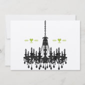 Aqua Chandelier Wedding Invitations Roaring 20 Kaart (Achterkant)