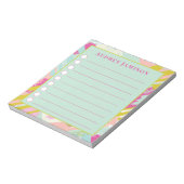Aqua-, Chartreuse- en Roze Abstracte-Do-lijst Notitieblok (Linkerzijde)