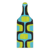 Aqua & Chartreuse Mid Century Mod Retro Patroon Snijplank (Voorkant)
