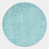 Aqua Chenille Ronde Sticker (Voorkant)