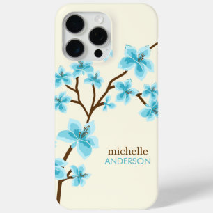 Aqua Cherry Blossingboom iPhone 15 Pro Max Hoesje