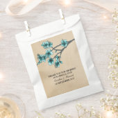 Aqua  Cherry Blossom Favor Bags Bedankzakje (Geknipt)