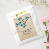 Aqua  Cherry Blossom Favor Bags Bedankzakje (Gezegeld)
