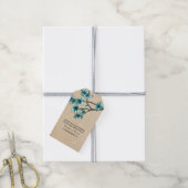 Aqua  Cherry Blossom Gift Labels Cadeaulabel (Met Touw)