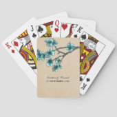 Aqua  Cherry Blossom Kaarten (Achterkant)