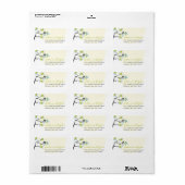 Aqua Cherry Blossoms Tortelduifjes Adresetiketten Etiket (Full Sheet)