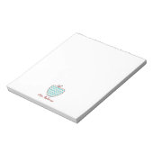 Aqua Chevron Apple-leraar Notitieblok (Linkerzijde)