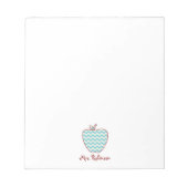 Aqua Chevron Apple-leraar Notitieblok (Voorkant)