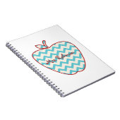 Aqua Chevron Apple-leraar Notitieboek (Rechterzijde)