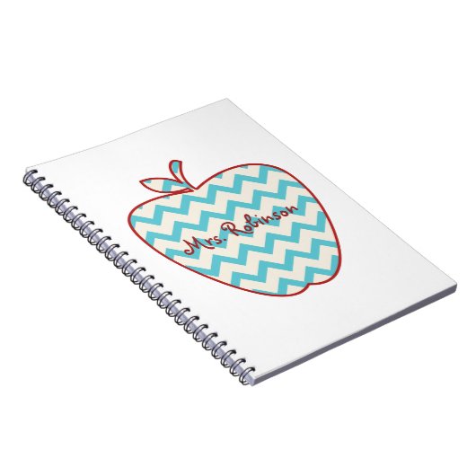 Aqua Chevron Apple-leraar Notitieboek (Rechterzijde)