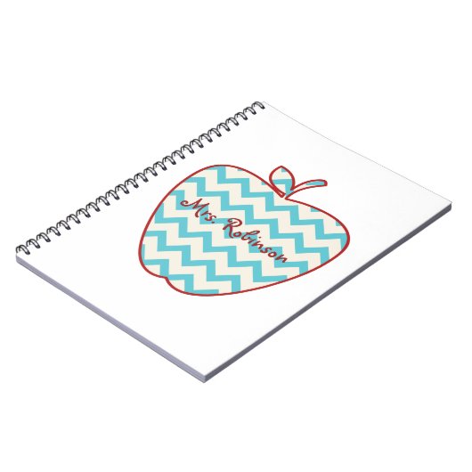 Aqua Chevron Apple-leraar Notitieboek (Linkerzijde)