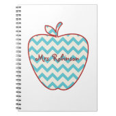 Aqua Chevron Apple-leraar Notitieboek (Voorkant)