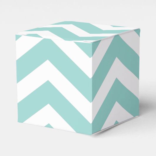 Aqua Chevron Box Bedankdoosjes (Voorkant Zijde)