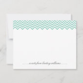 Aqua Chevron en Tiny Stippen Gepersonaliseerde bri Kaart (Voorkant)
