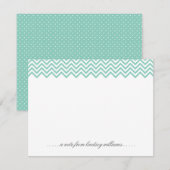 Aqua Chevron en Tiny Stippen Gepersonaliseerde bri Kaart (Voorkant / Achterkant)