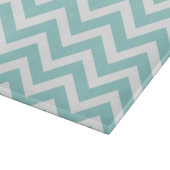 Aqua Chevron Glass Cutting Board Snijplank (Hoek)