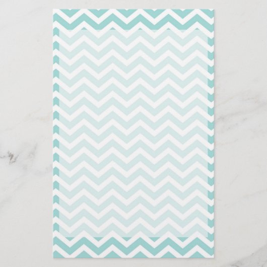 Aqua chevron patroon briefpapier (Voorkant)