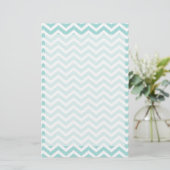 Aqua chevron patroon briefpapier (Staand voorkant)
