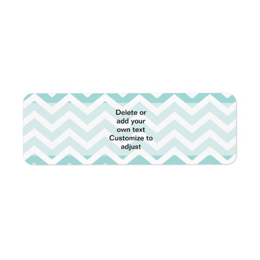 Aqua chevron patroon etiket (Voorkant)