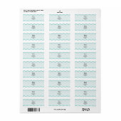 Aqua chevron patroon etiket (Full Sheet)