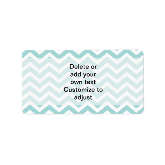 Aqua chevron patroon etiket (Voorkant)