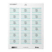 Aqua chevron patroon etiket (Full Sheet)