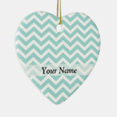Aqua chevron patroon keramisch ornament (Rechts)