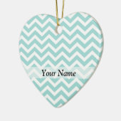 Aqua chevron patroon keramisch ornament (Links)