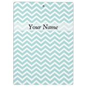 Aqua chevron patroon klembord (Achterkant)