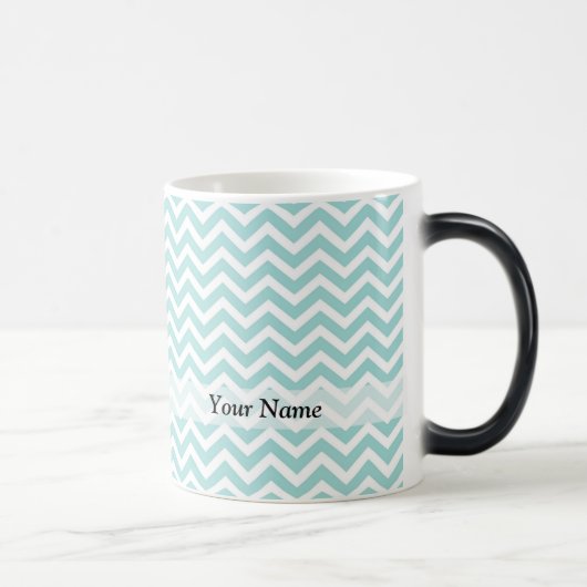 Aqua chevron-patroon magische mok (Rechts)