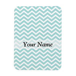 Aqua chevron patroon magneet