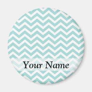 Aqua chevron patroon magneet