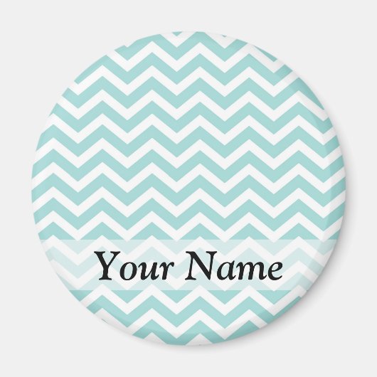 Aqua chevron patroon magneet (Voorkant)