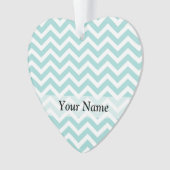 Aqua chevron patroon ornament (voorkant)