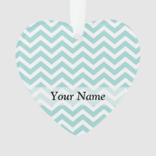 Aqua chevron patroon ornament
