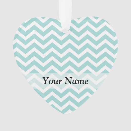 Aqua chevron patroon ornament (voorkant)