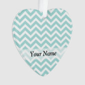 Aqua chevron patroon ornament (voorkant)