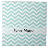 Aqua chevron patroon tegeltje (Voorkant)
