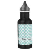 Aqua chevron patroon waterfles  (Links)