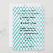  Aqua Chevron Stripes bruiloft Kaart (Voorkant)