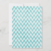  Aqua Chevron Stripes bruiloft Kaart (Achterkant)
